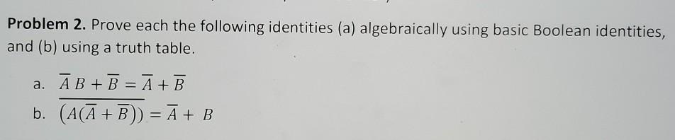 Solved Problem 2. Prove Each The Following Identities (a) | Chegg.com