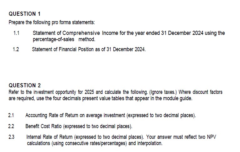 Solved QUESTION 1Prepare the following pro forma | Chegg.com