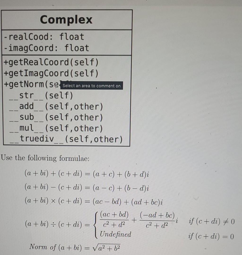 Solved Create a program complex.py with the class Complex | Chegg.com