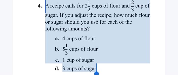 If a recipe calls for 2 3/4 cups of flour and you want to triple