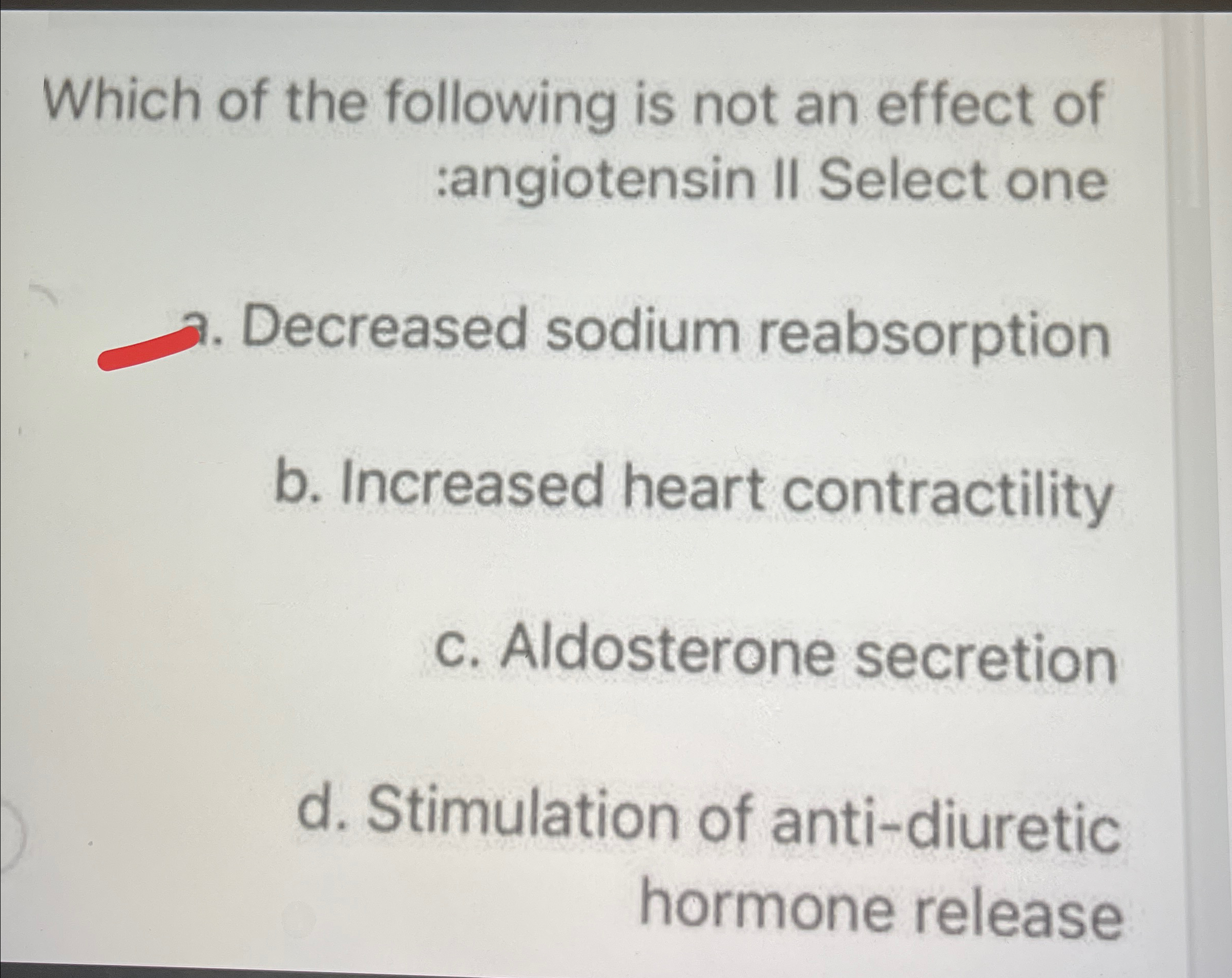 Solved Which of the following is not an effect of | Chegg.com