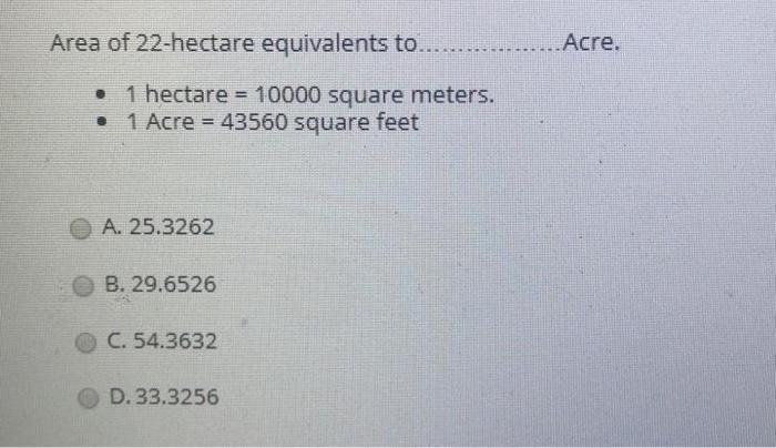 One hectare outlet in square meters