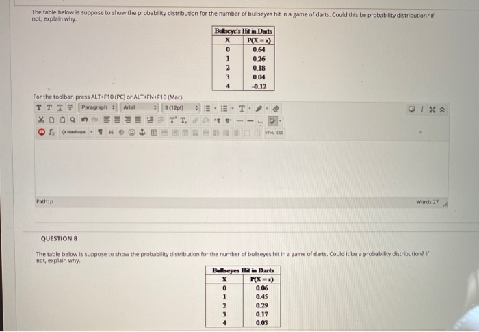 Solved The table below is suppose to show the probability | Chegg.com