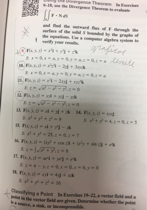 Solved USMy the Divergence Theorem In Exercises 9-18, use | Chegg.com