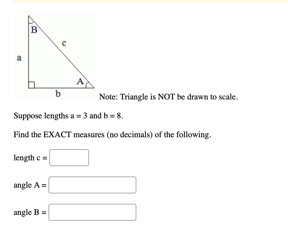Trainge Note Scale Solved Note: Triangle is NOT be drawn to scale.Suppose | Chegg.com