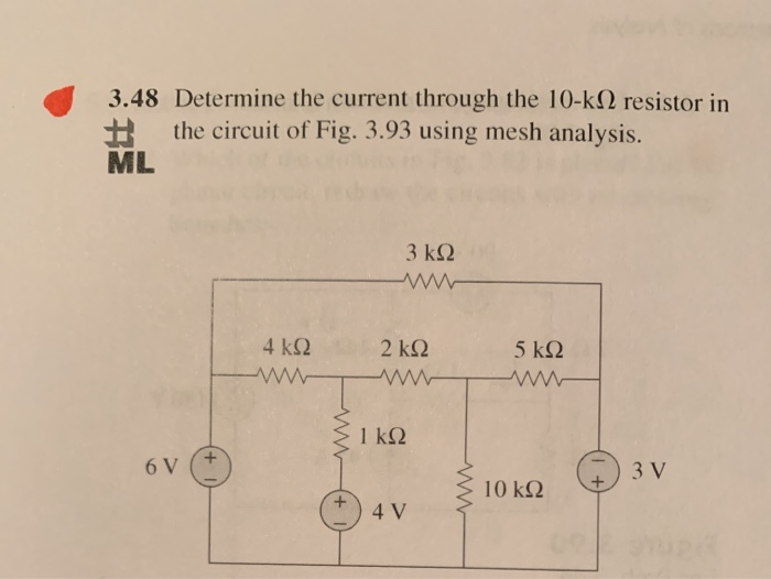 Solved 3.48 Determine the current through the 10-kΩ resistor | Chegg.com