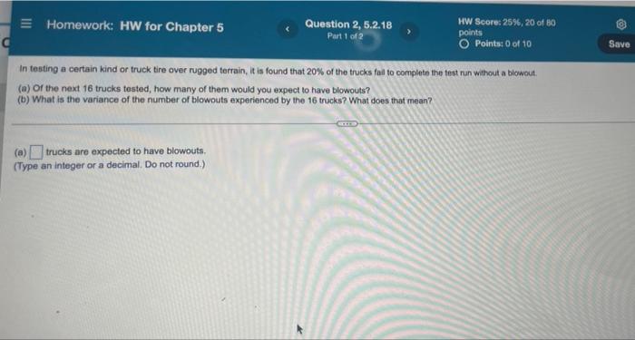 Solved = Homework: HW For Chapter 5 Question 2, 5.2.18 Part | Chegg.com