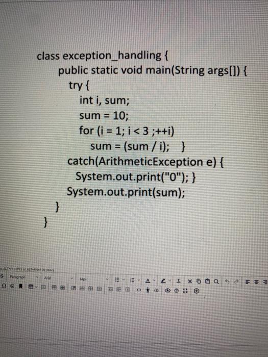 Solved class exception_handling { public static void | Chegg.com