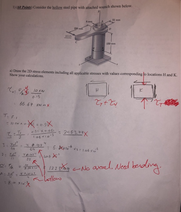 Solved B) Draw The Mohr's Circle For The Stress Element | Chegg.com