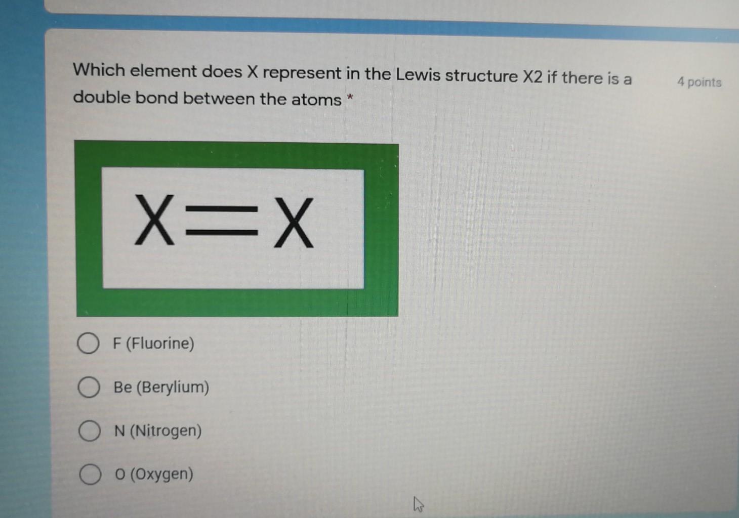 Solved Which element does X represent in the Lewis structure