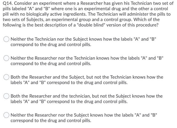 Solved Q14. Consider An Experiment Where A Researcher Has | Chegg.com