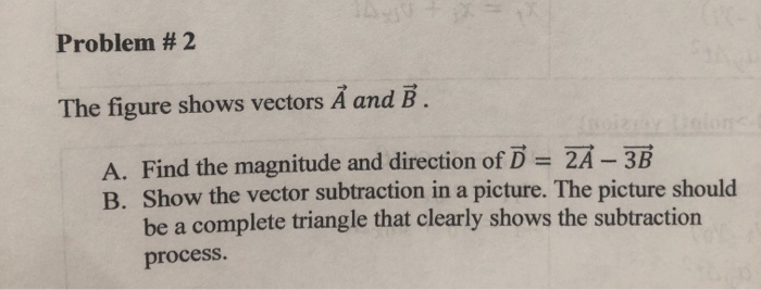 Solved Problem #2 The figure shows vectors A and B . A. Find | Chegg.com