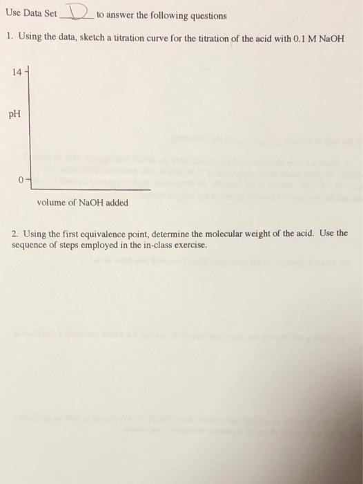 Solved Use Data Set D to answer the following questions 1. | Chegg.com