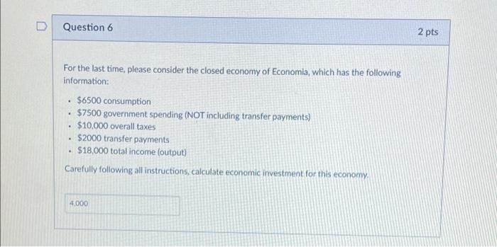 Solved Question 1 2 pts For the first six questions, | Chegg.com