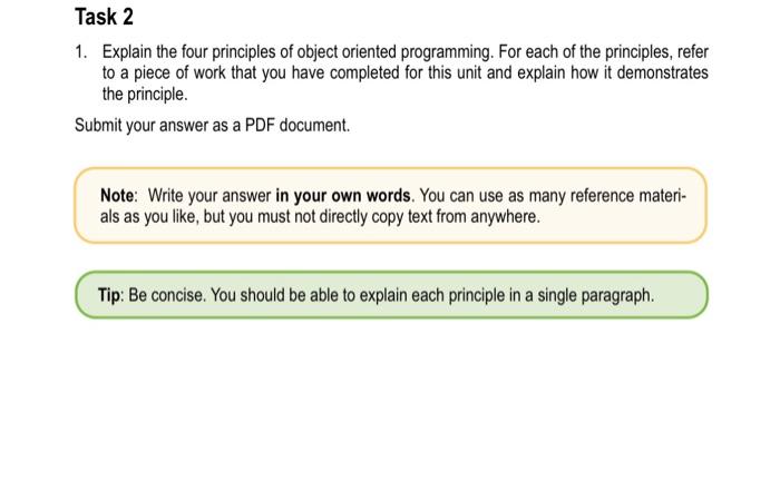 Solved Task 1 Consider the following program design: The | Chegg.com