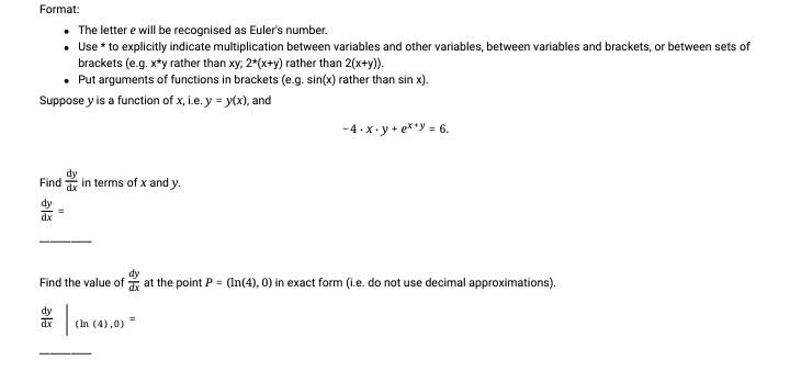 Solved Format The Letter E Will Be Recognised As Eulers 8095