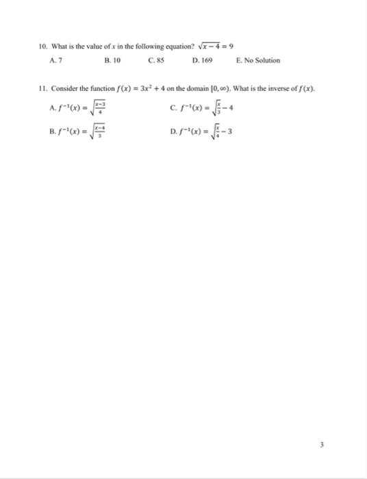 Solved Integrated Math III Rational and Radical Functions | Chegg.com