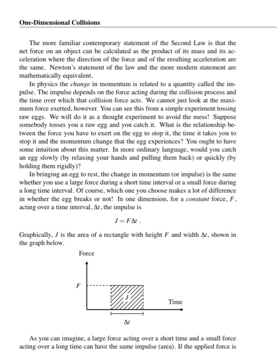 114 One-Dimensional Collisions 3. Briefly Summarize | Chegg.com