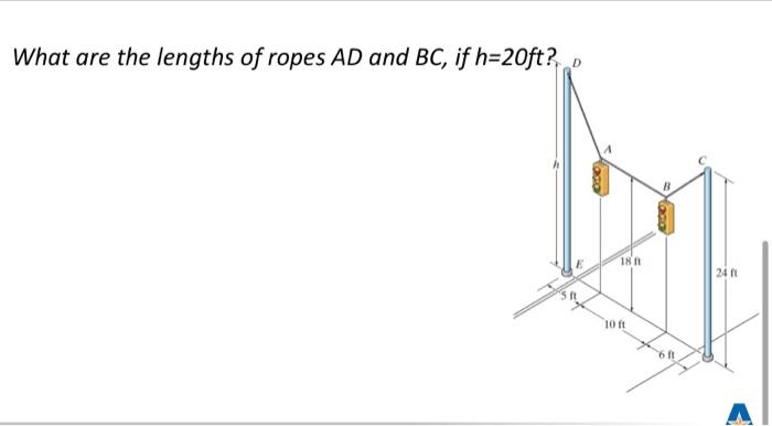 Solved What are the lengths of ropes AD and BC, if r | Chegg.com