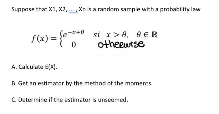 Solved Suppose That X1,X2,…,Xn Is A Random Sample With A | Chegg.com