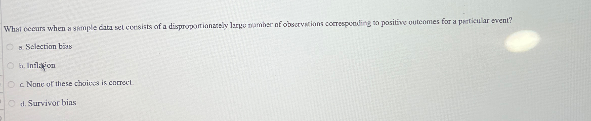 Solved What occurs when a sample data set consists of a | Chegg.com