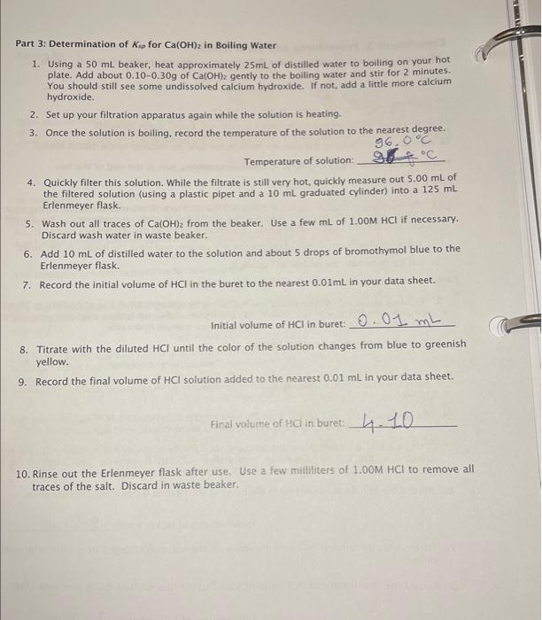 Part 1 Preparation of dilute hydrochloric acid 1.