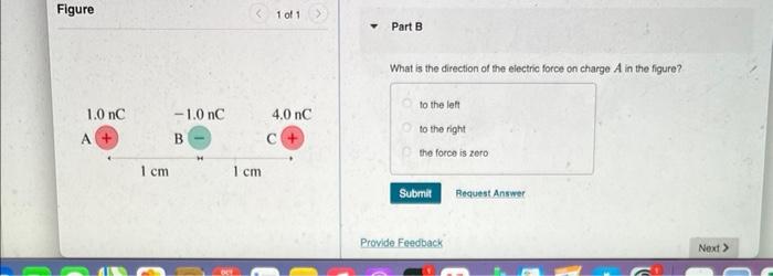 Solved What is the direction of the electric force on charge | Chegg.com