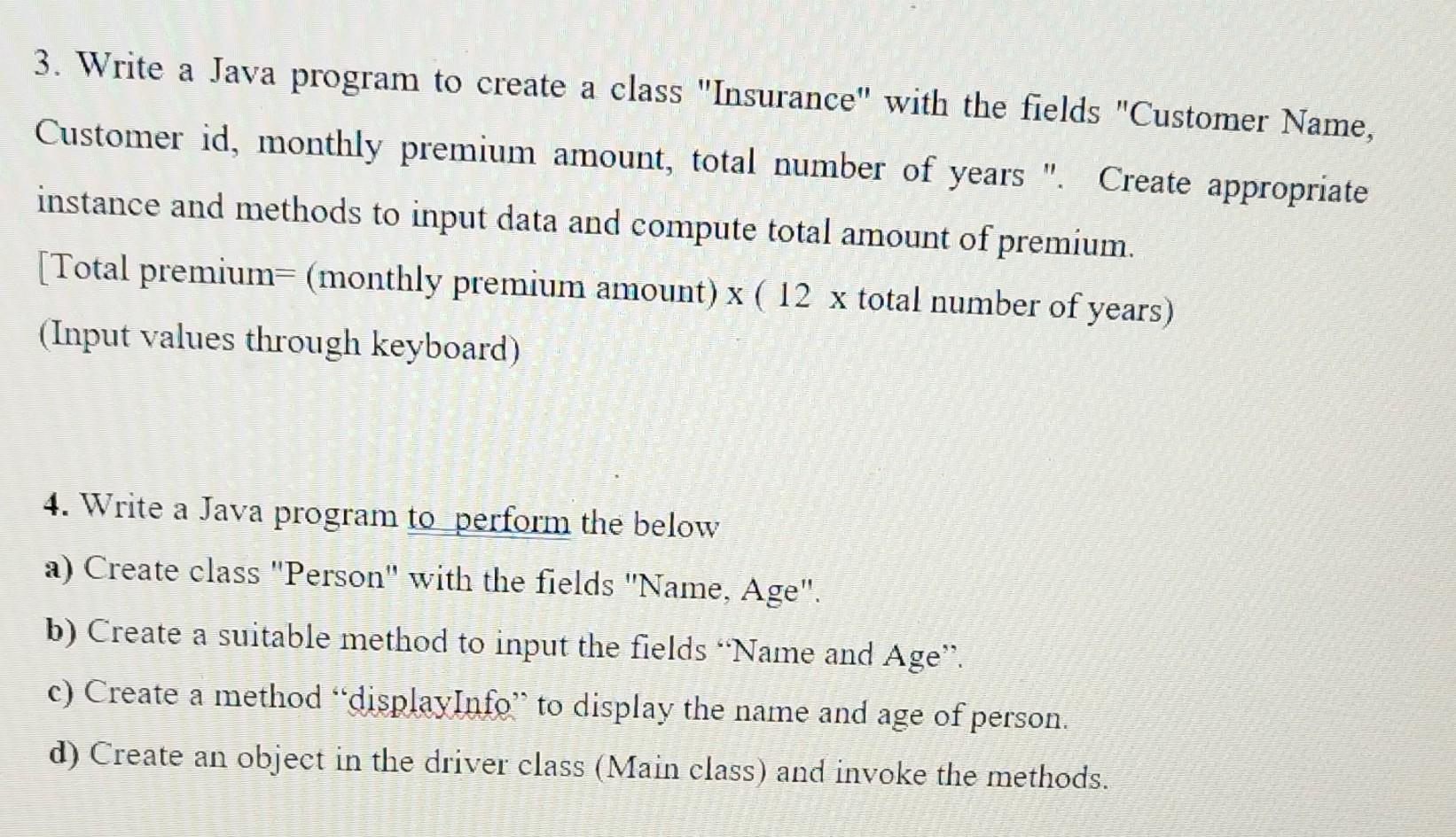 Solved 1. Write a Java program to create a class