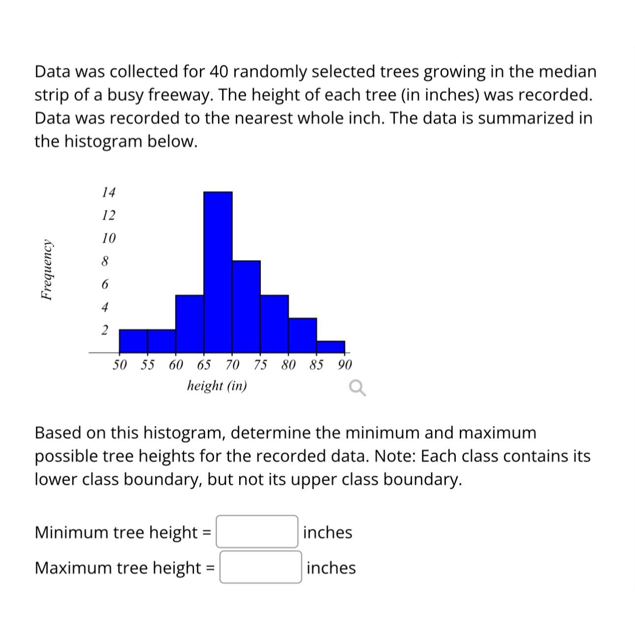 Solved Data was collected for 40 ﻿randomly selected trees | Chegg.com