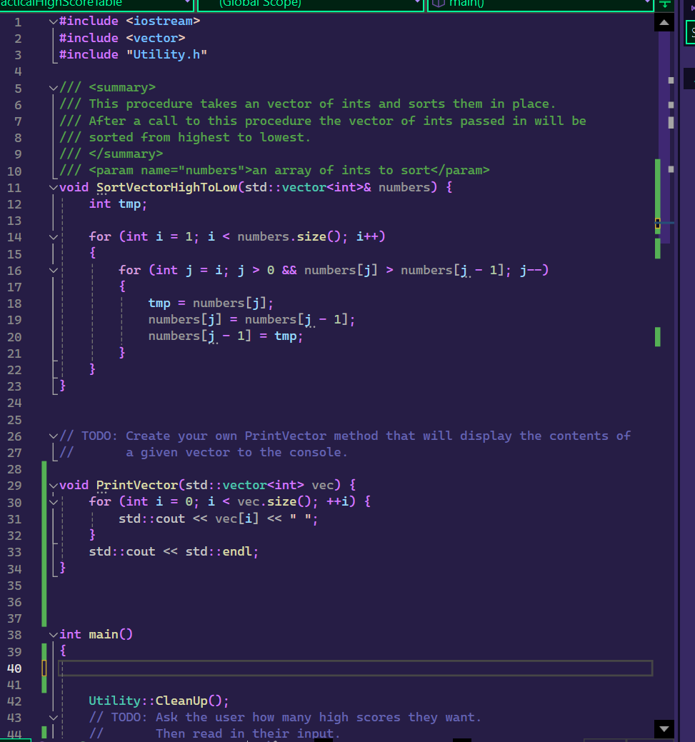 Solved In C++, I need to make a high score table. How would | Chegg.com