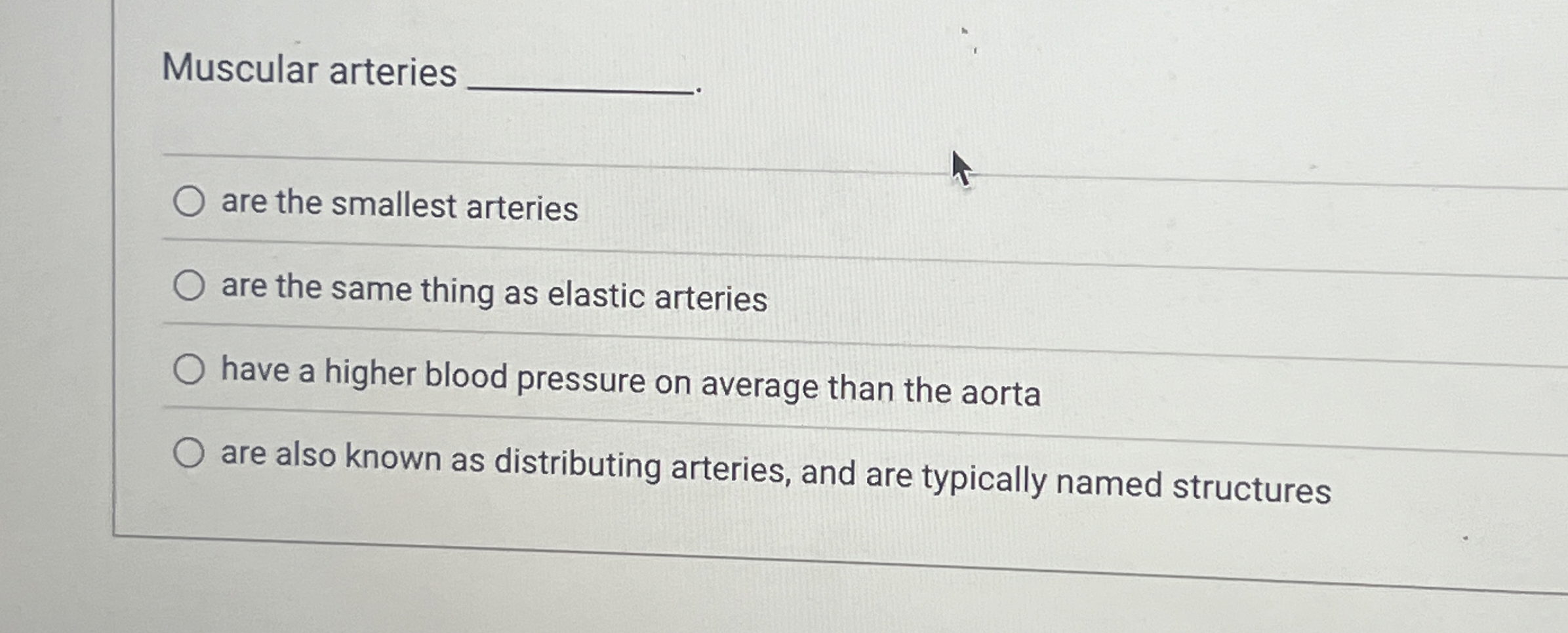 Solved Muscular arteriesare the smallest arteriesare the
