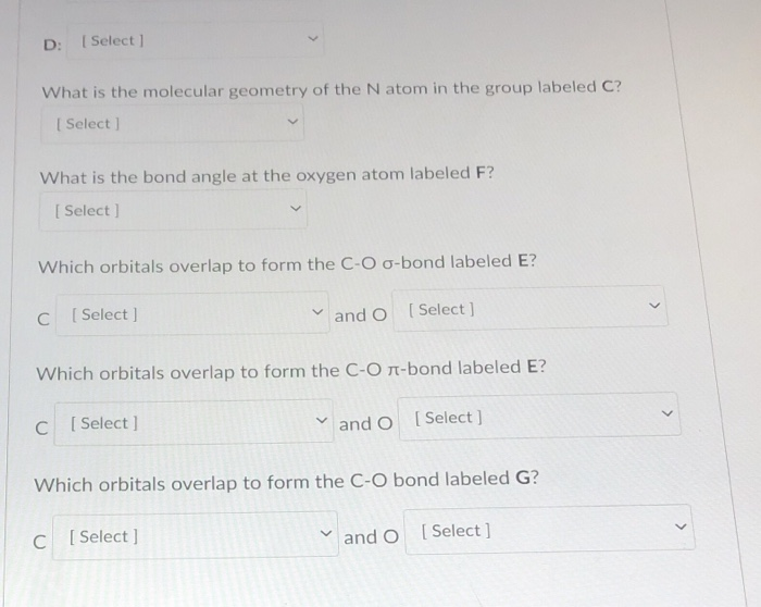 Solved Color OH С A B OH E G Identify the functional groups | Chegg.com