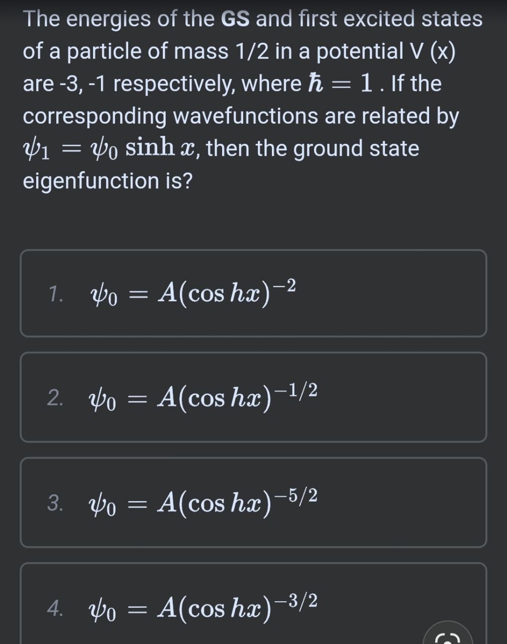 Solved The energies of the GS and first excited states of a | Chegg.com