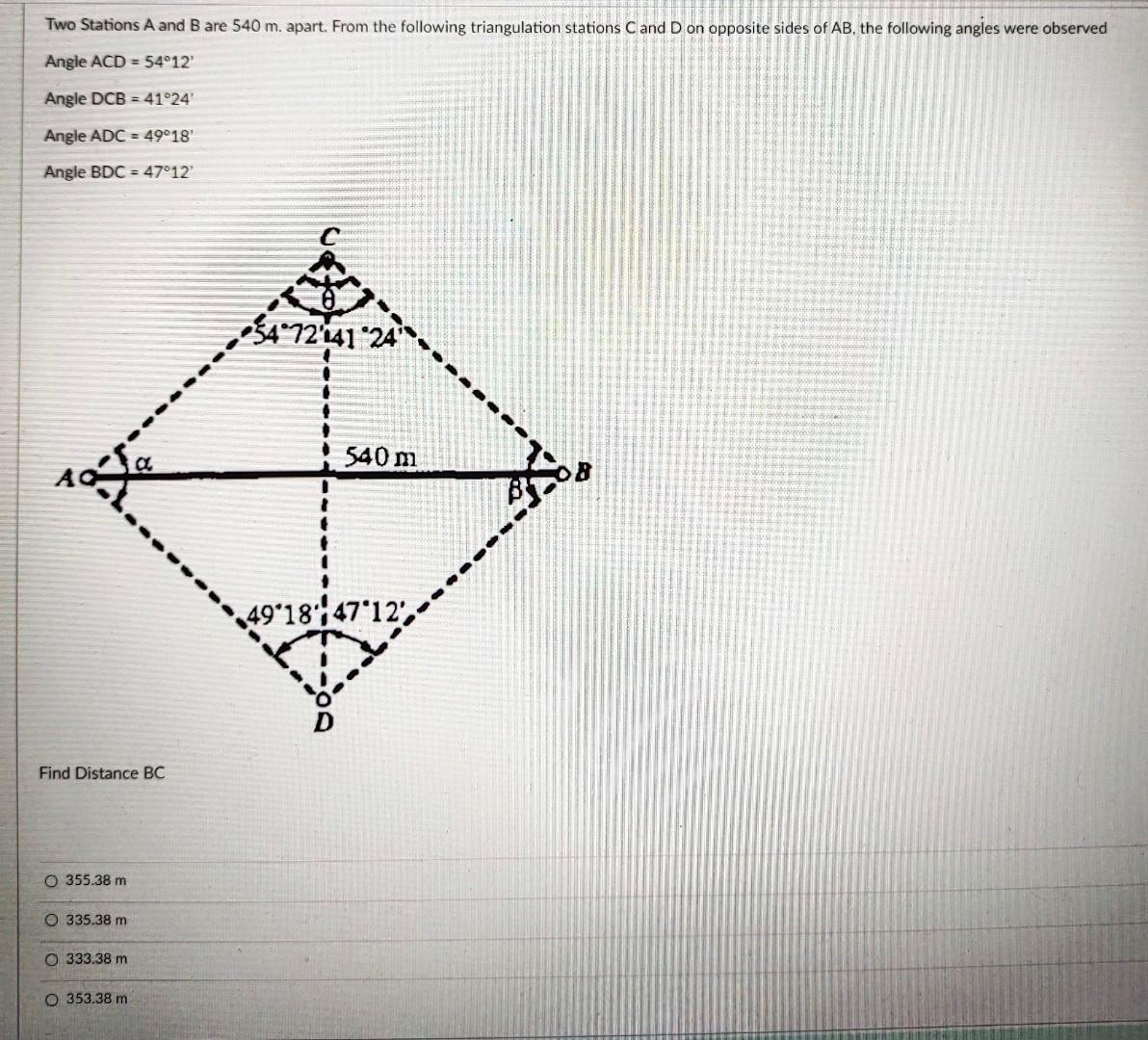 Solved Two Stations A And B Are 540 M. Apart. From The | Chegg.com