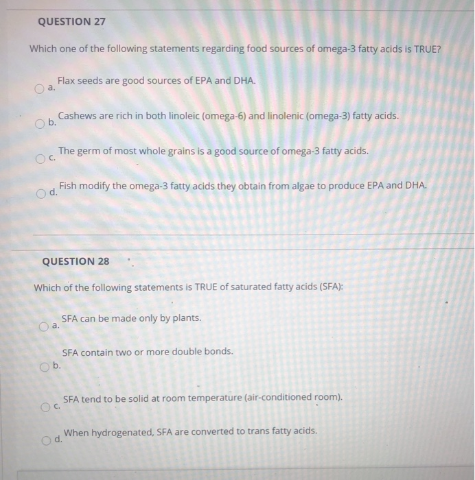 Solved QUESTION 27 Which one of the following statements