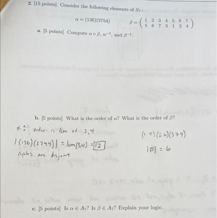 Solved 2 15 Points Consider The Following Elements Of Sz 9579