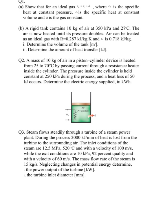 Solved A Show That For An Ideal Gas C R Where Is The Chegg Com