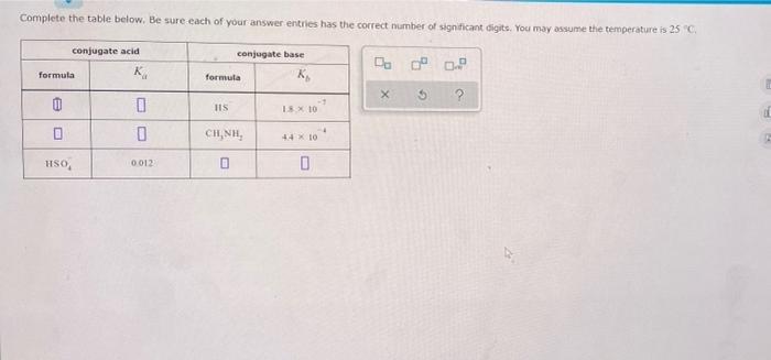Solved Complete the table below. Be sure each of your answer | Chegg.com