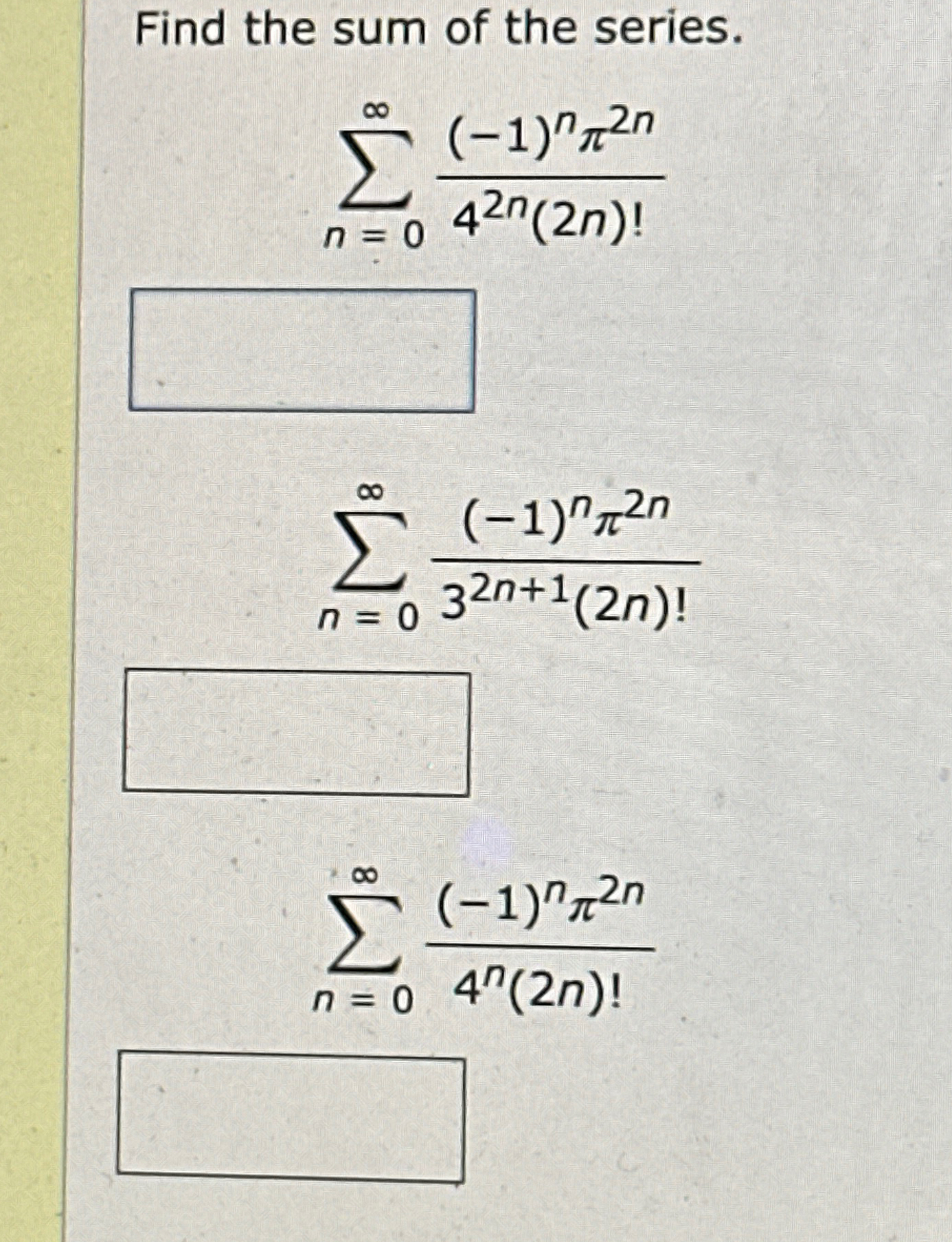 Solved Find the sum of the | Chegg.com