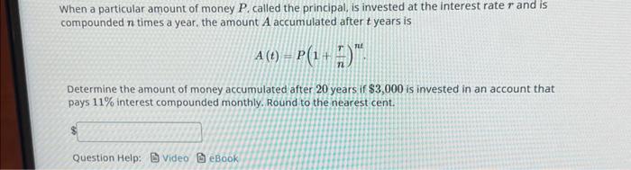 Solved When a particular amount of money P. called the | Chegg.com
