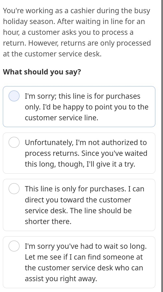 Solved You're working as a cashier during the busy holiday | Chegg.com