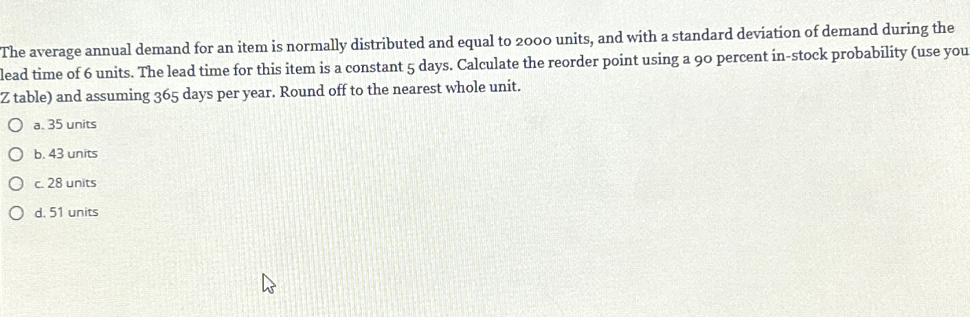 solved-the-average-annual-demand-for-an-item-is-normally-chegg