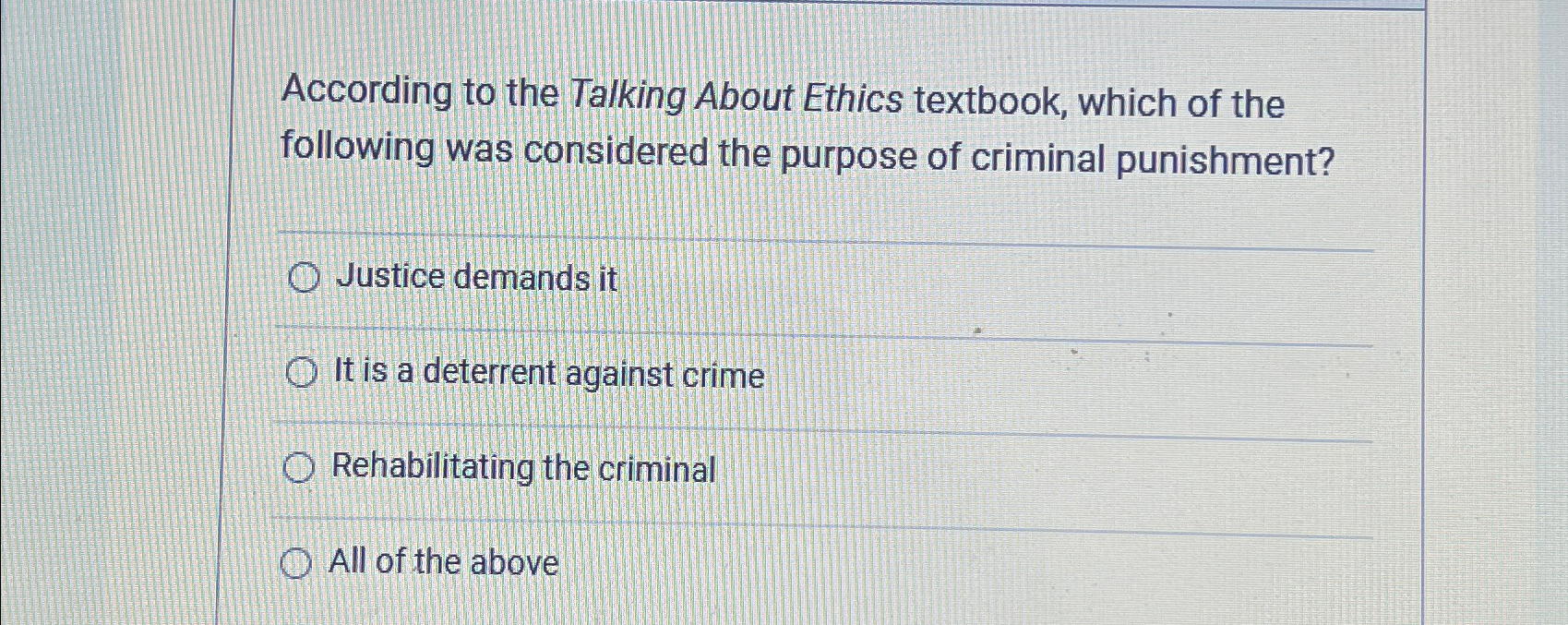 Solved According to the Talking About Ethics textbook, which | Chegg.com