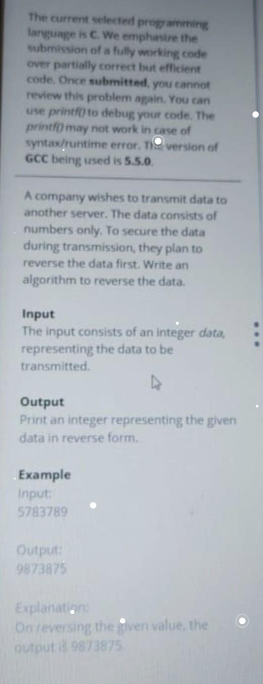 Solved The current selected programming language is C. We | Chegg.com