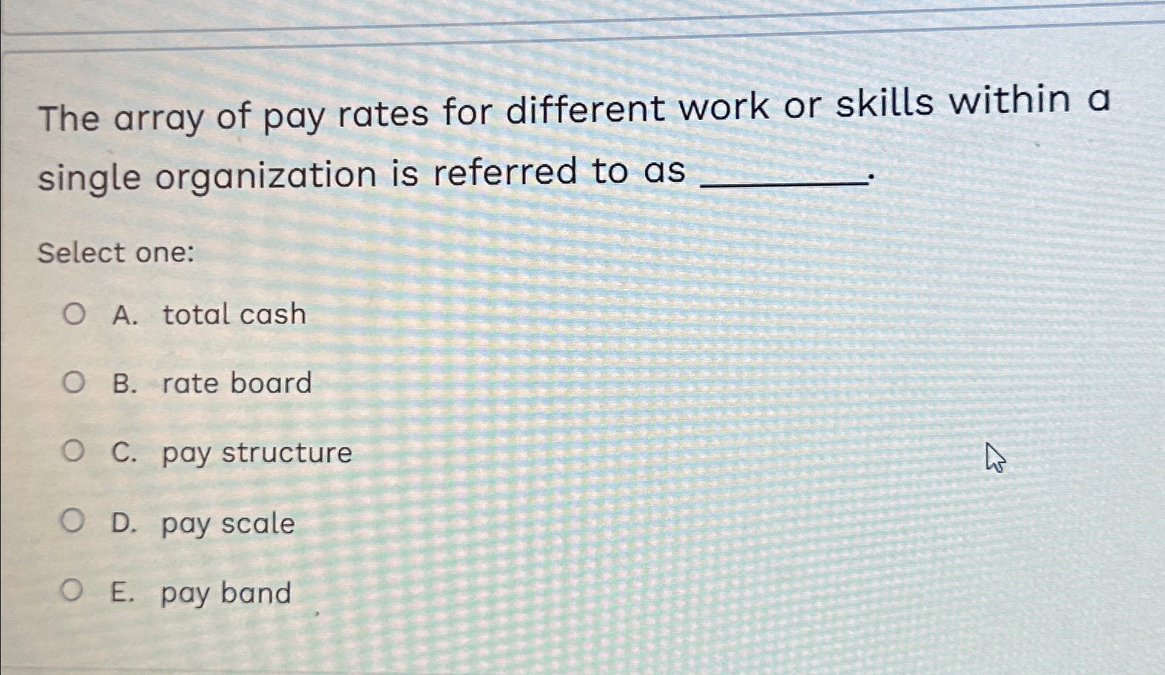 Solved The array of pay rates for different work or skills | Chegg.com