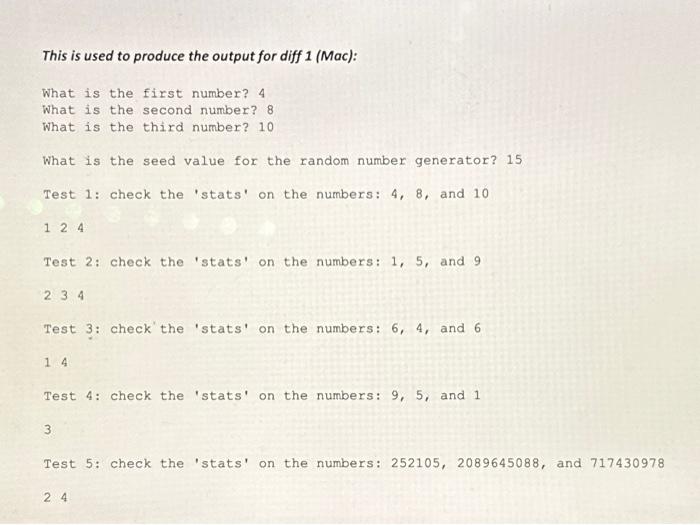 Solved For this daily, write a function named stats that | Chegg.com