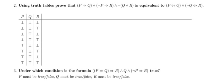 Pqr Table Gen Math Solved R) 2. Using truth tables prove that (P Q)A (-P | Chegg.com