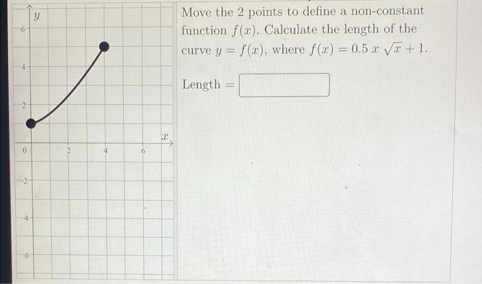 Solved y 6 Move the 2 points to define a non-constant | Chegg.com