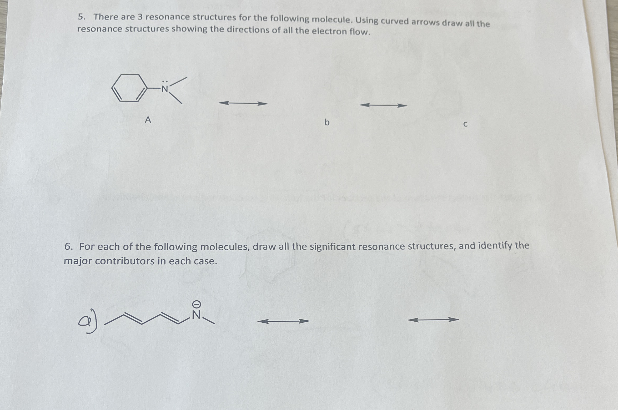 Solved There are 3 ﻿resonance structures for the following | Chegg.com