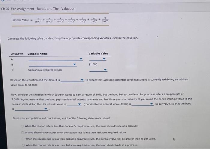 Solved The process of bond valuation is based on the | Chegg.com